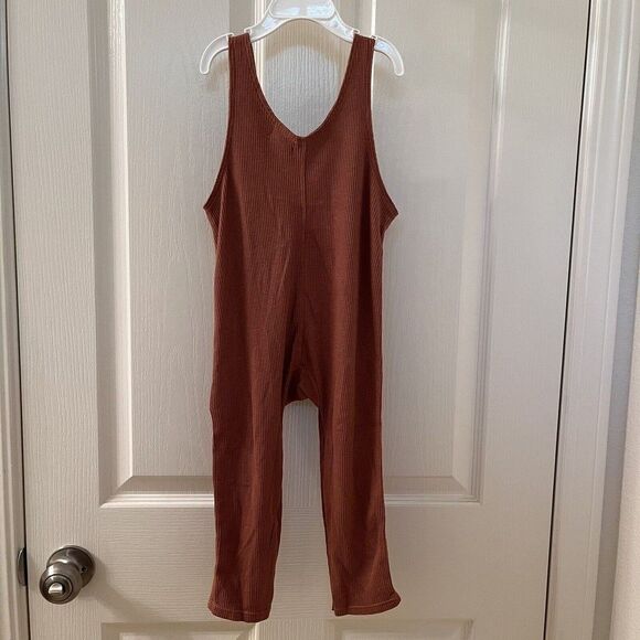 Angel Dear Pecan Brown Waffle Knit Thermal Overalls Boys Size 18-24 Months NWT - Picture 10 of 13